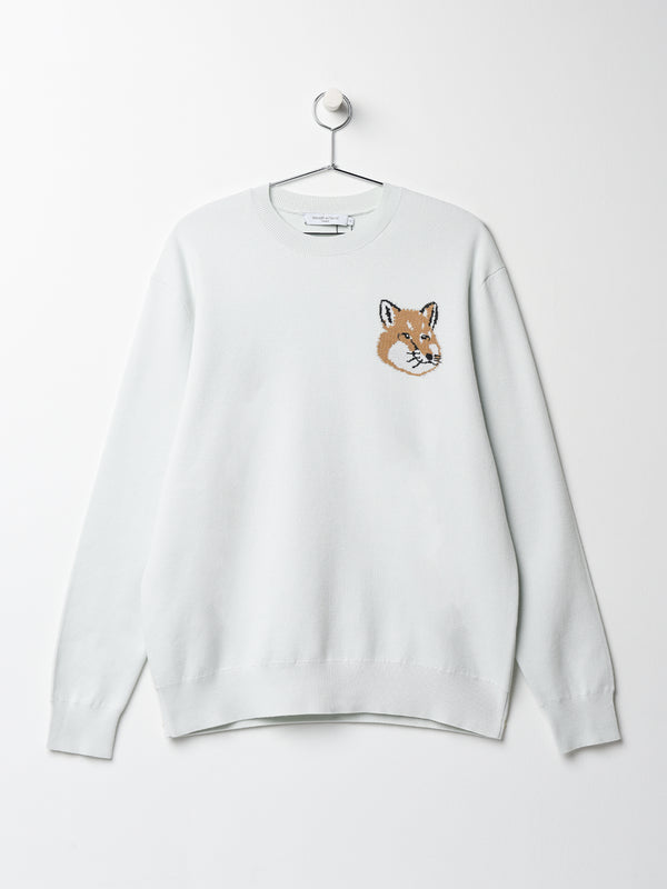 MINI FOX HEAD INTARSIA COMFORT JUMPER_BLUE HAZE
